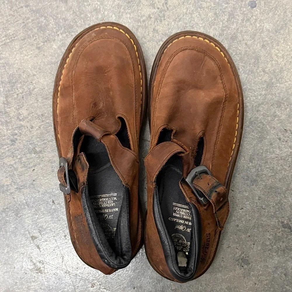 Dr. Martens Rare Vintage Brown Leather Buckle Loafers